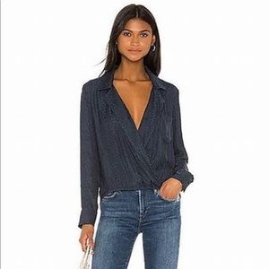 Animal Print Blouse V-Neck Size S